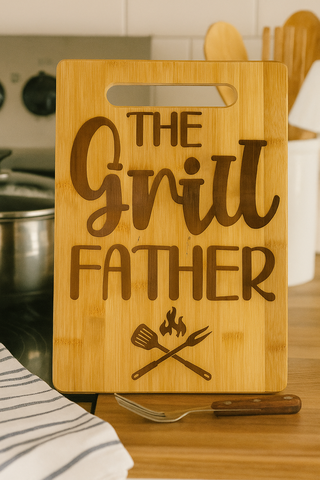 Personalized Cutting Board for Dad – Custom Engraved Wood Gift