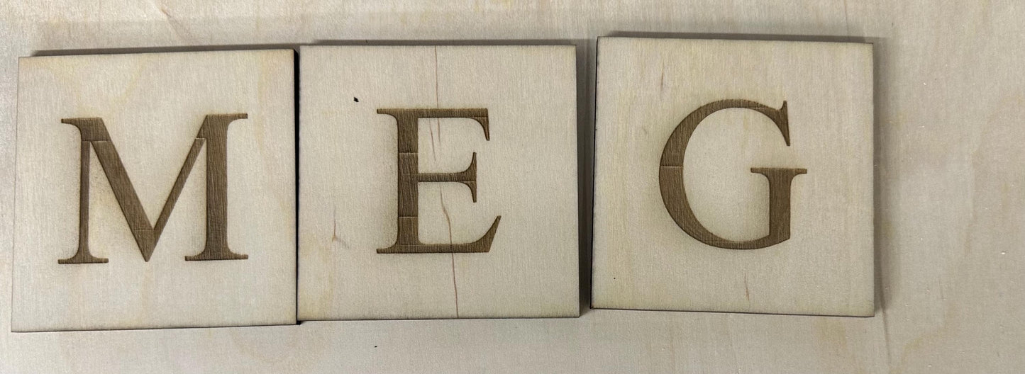 Scrabble Wall Tiles | Custom Wood Name Tiles | Family Wall Decor | Personalized Wood Letters | Rustic Game Room Decor