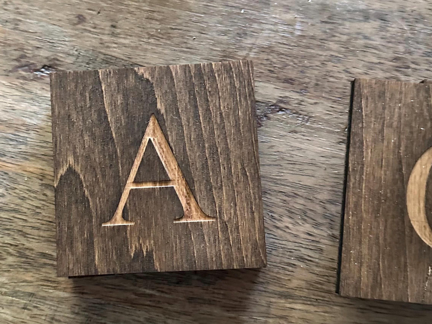 Scrabble Wall Tiles | Custom Wood Name Tiles | Family Wall Decor | Personalized Wood Letters | Rustic Game Room Decor