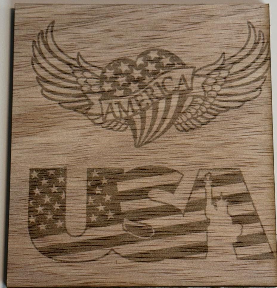 🇺🇸 Patriotic Laser Engraved Wood Sign | American Flag | Veteran Gift | Rustic Home Decor | USA Wall Art