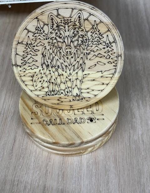 🪵 Custom Engraved Wood Coasters | Personalized Drink Coasters | Set of 4 | Custom Gifts for Home, Bar, or Office