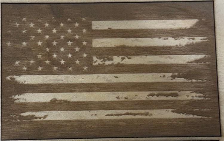 🇺🇸 Patriotic Laser Engraved Wood Sign | American Flag | Veteran Gift | Rustic Home Decor | USA Wall Art