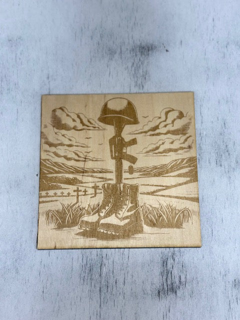 🇺🇸 Patriotic Laser Engraved Wood Sign | American Flag | Veteran Gift | Rustic Home Decor | USA Wall Art