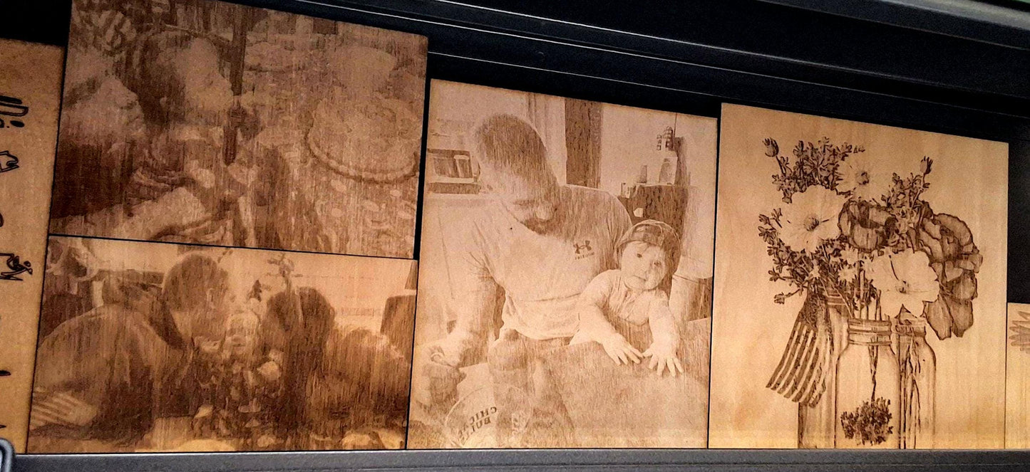Custom Wood Photo Engraving, Personalized Laser Engraved Picture on Wood, Pet Memorial, Wedding Gift, Anniversary Gift, Rustic Home Decor